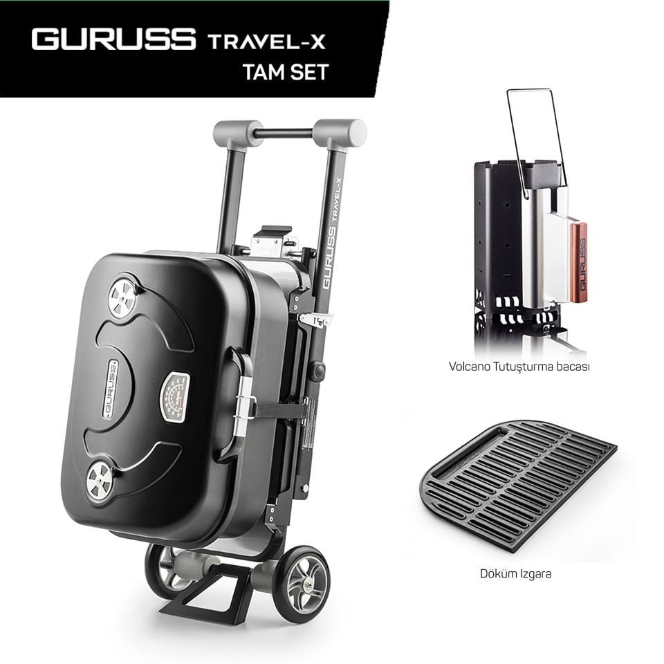 Guruss Travel-x Taşınabilir Mangal Tam Set Siyah