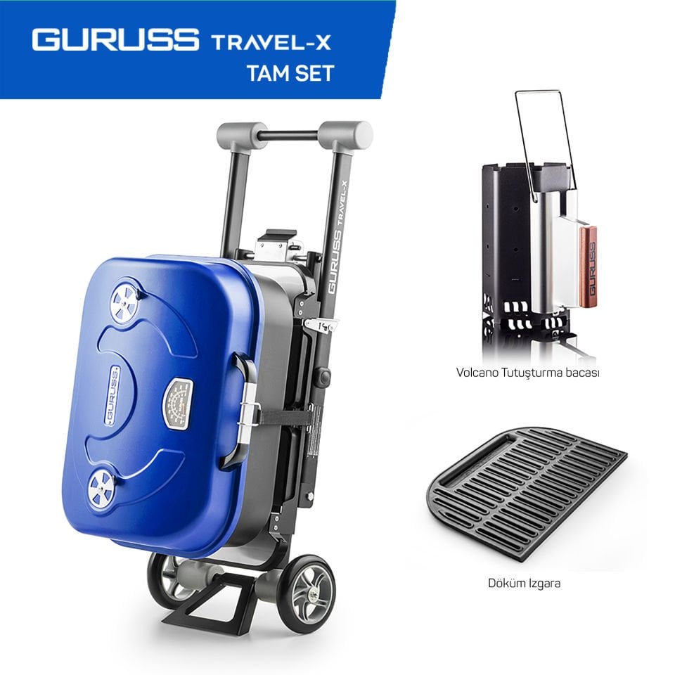 Guruss Travel-x Taşınabilir Mangal Tam Set Gece Mavisi