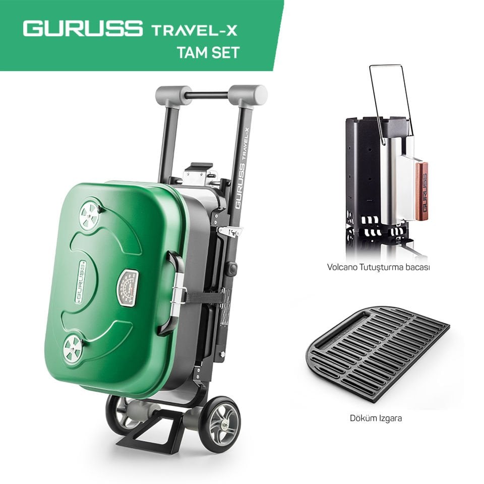 Guruss Travel-x Taşınabilir Mangal Tam Set Yeşil