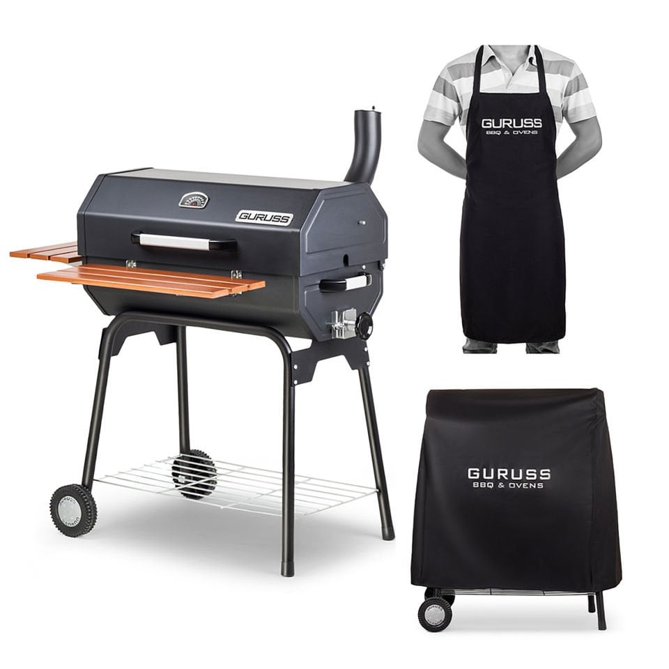 Guruss CG-075 Kömürlü Barbekü Mangal Siyah + Önlük + Kılıf