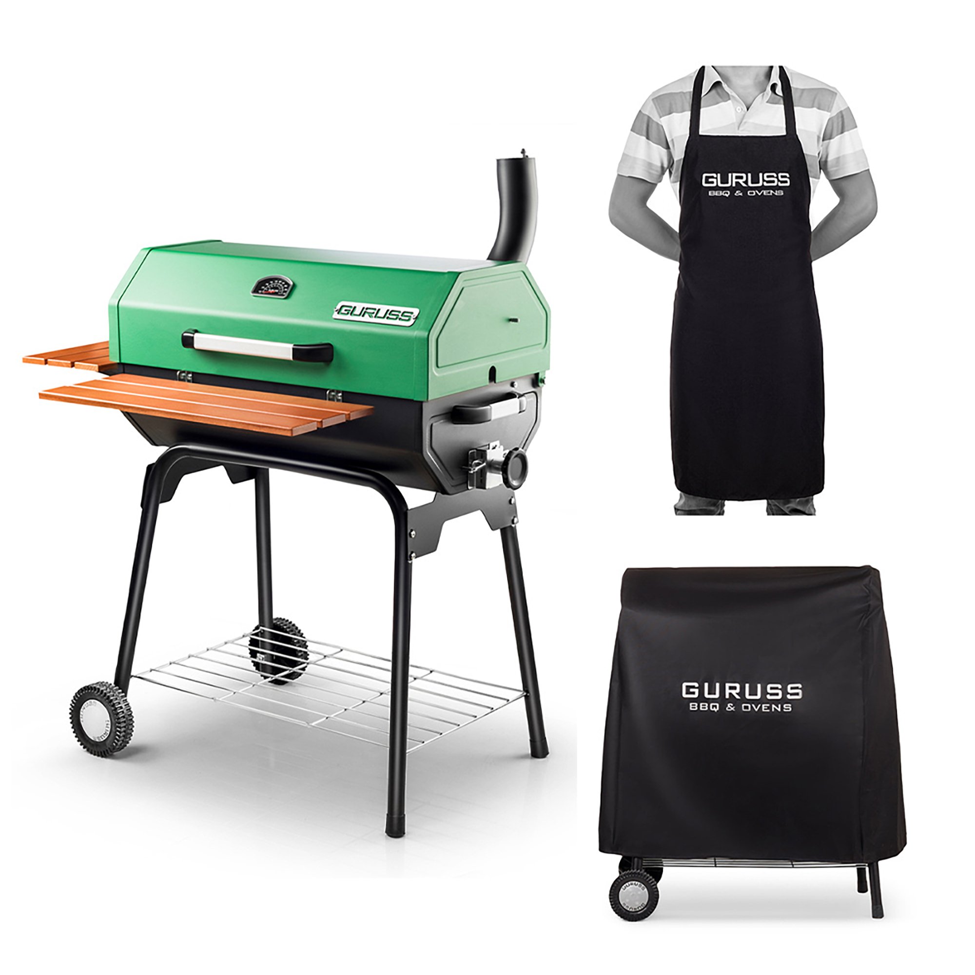 Guruss CG-075 Kömürlü Barbekü Mangal Yeşil + Önlük + Kılıf