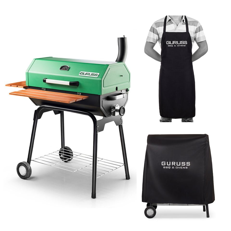 Guruss CG-075 Kömürlü Barbekü Mangal Yeşil + Önlük + Kılıf