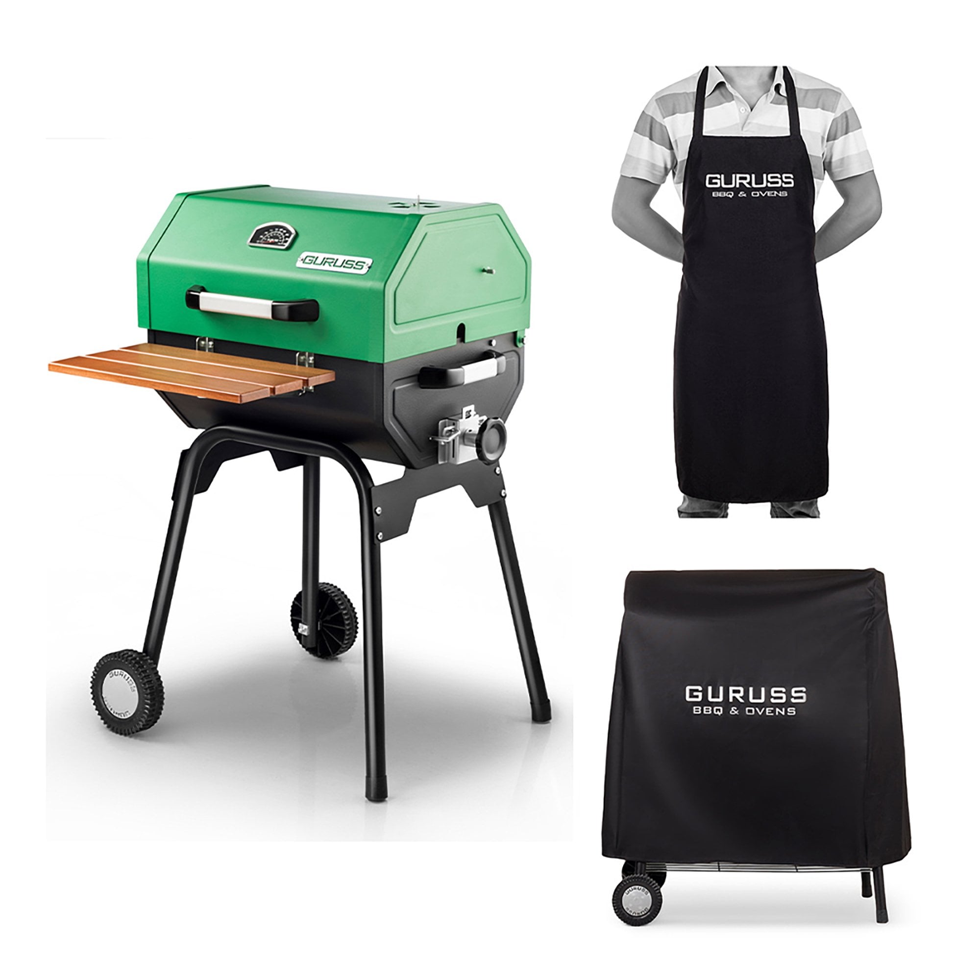 Guruss CG-050 Kömürlü Barbekü Mangal Yeşil + Önlük + Kılıf